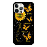 PERSONALIZED GRANDMA SUNFLOWER KID BUTTERFLY DRAGONFLY PHONECASE QTVQ1903