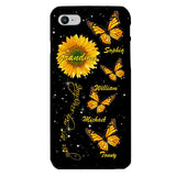 PERSONALIZED GRANDMA SUNFLOWER KID BUTTERFLY DRAGONFLY PHONECASE QTVQ1903