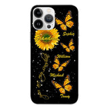 PERSONALIZED GRANDMA SUNFLOWER KID BUTTERFLY DRAGONFLY PHONECASE QTVQ1903