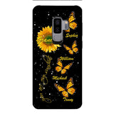 PERSONALIZED GRANDMA SUNFLOWER KID BUTTERFLY DRAGONFLY PHONECASE QTVQ1903