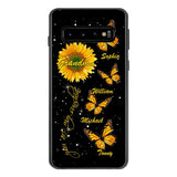 PERSONALIZED GRANDMA SUNFLOWER KID BUTTERFLY DRAGONFLY PHONECASE QTVQ1903