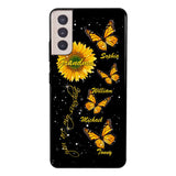 PERSONALIZED GRANDMA SUNFLOWER KID BUTTERFLY DRAGONFLY PHONECASE QTVQ1903