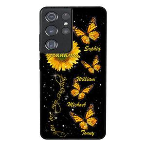 PERSONALIZED GRANDMA SUNFLOWER KID BUTTERFLY DRAGONFLY PHONECASE QTVQ1903