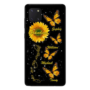 PERSONALIZED GRANDMA SUNFLOWER KID BUTTERFLY DRAGONFLY PHONECASE QTVQ1903