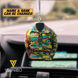 PERSONALIZED BELGIUM VETERAN CAMO CAR HANGING ORNAMENT MTHC2203