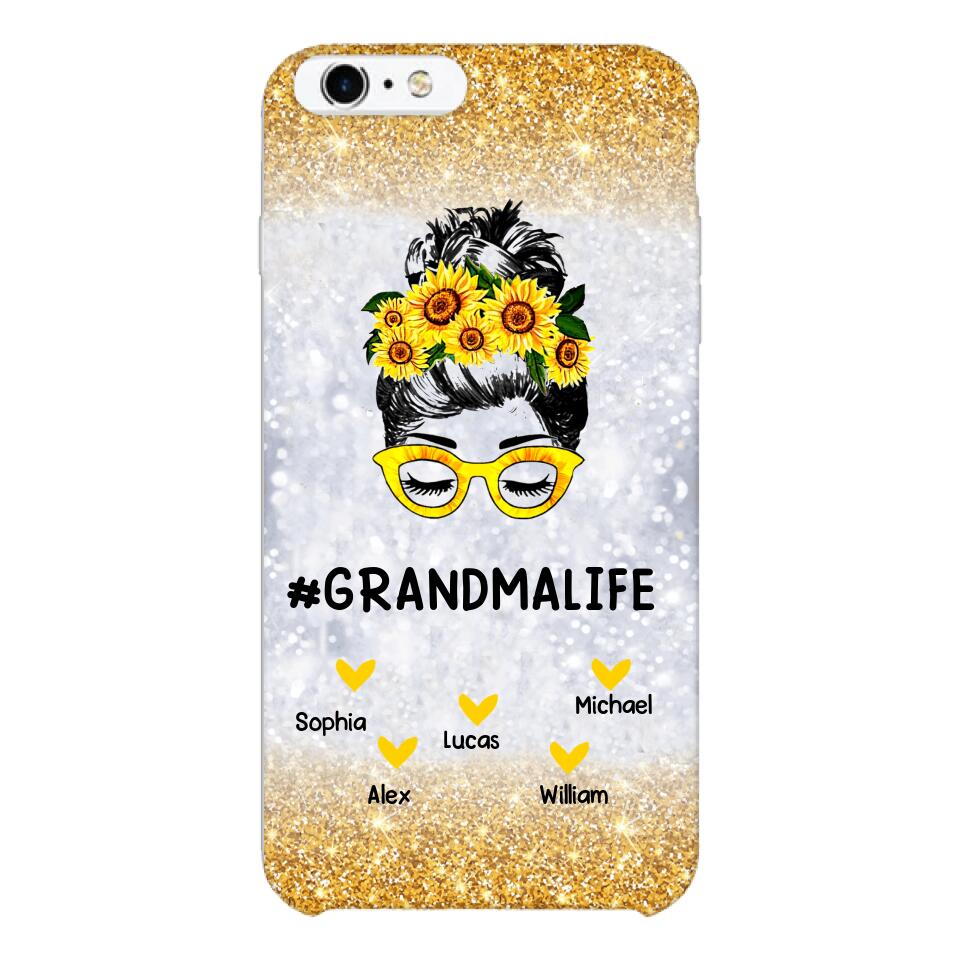 PERSONALIZED GRANDMA KID NAME SUNFLOWER PHONECASE QTTN2203