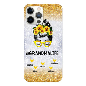 PERSONALIZED GRANDMA KID NAME SUNFLOWER PHONECASE QTTN2203