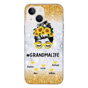 PERSONALIZED GRANDMA KID NAME SUNFLOWER PHONECASE QTTN2203