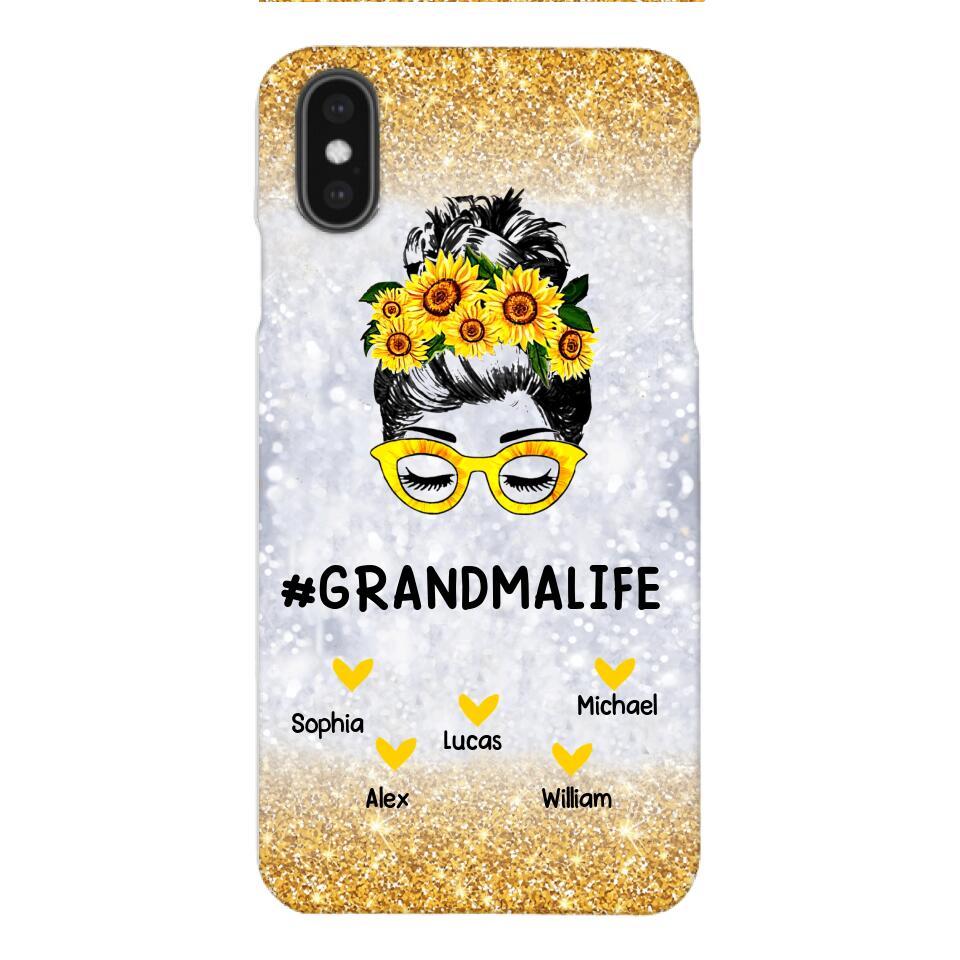 PERSONALIZED GRANDMA KID NAME SUNFLOWER PHONECASE QTTN2203