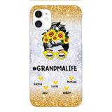 PERSONALIZED GRANDMA KID NAME SUNFLOWER PHONECASE QTTN2203