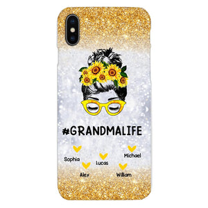 PERSONALIZED GRANDMA KID NAME SUNFLOWER PHONECASE QTTN2203