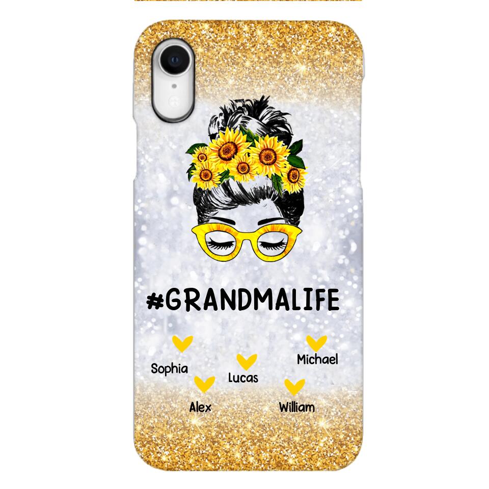 PERSONALIZED GRANDMA KID NAME SUNFLOWER PHONECASE QTTN2203