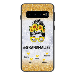 PERSONALIZED GRANDMA KID NAME SUNFLOWER PHONECASE QTTN2203