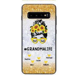 PERSONALIZED GRANDMA KID NAME SUNFLOWER PHONECASE QTTN2203