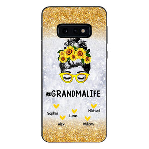 PERSONALIZED GRANDMA KID NAME SUNFLOWER PHONECASE QTTN2203