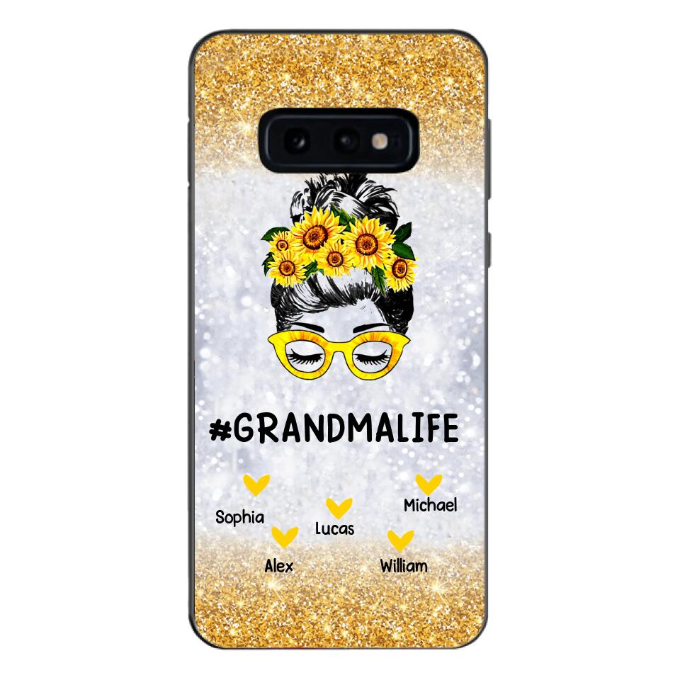 PERSONALIZED GRANDMA KID NAME SUNFLOWER PHONECASE QTTN2203