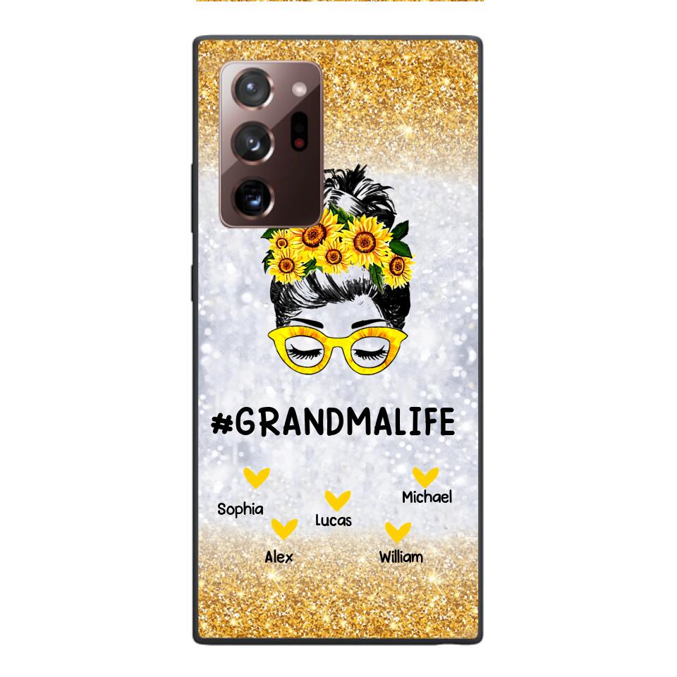 PERSONALIZED GRANDMA KID NAME SUNFLOWER PHONECASE QTTN2203