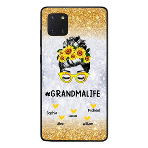 PERSONALIZED GRANDMA KID NAME SUNFLOWER PHONECASE QTTN2203