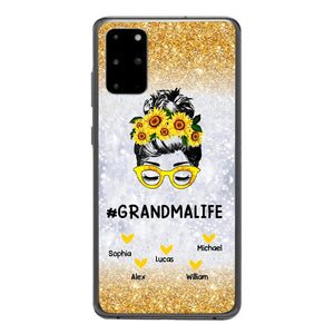 PERSONALIZED GRANDMA KID NAME SUNFLOWER PHONECASE QTTN2203