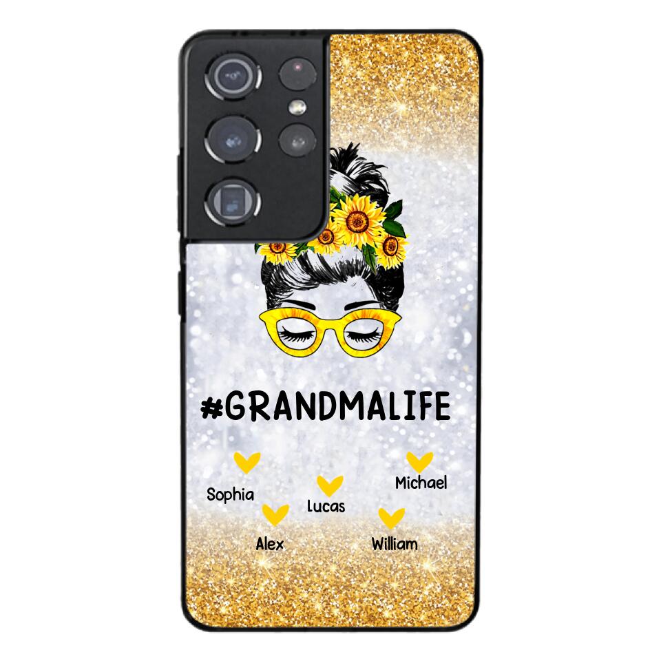 PERSONALIZED GRANDMA KID NAME SUNFLOWER PHONECASE QTTN2203