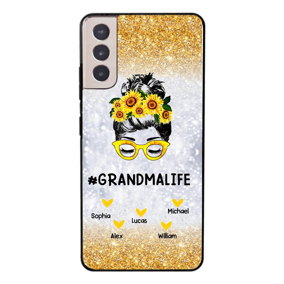 PERSONALIZED GRANDMA KID NAME SUNFLOWER PHONECASE QTTN2203