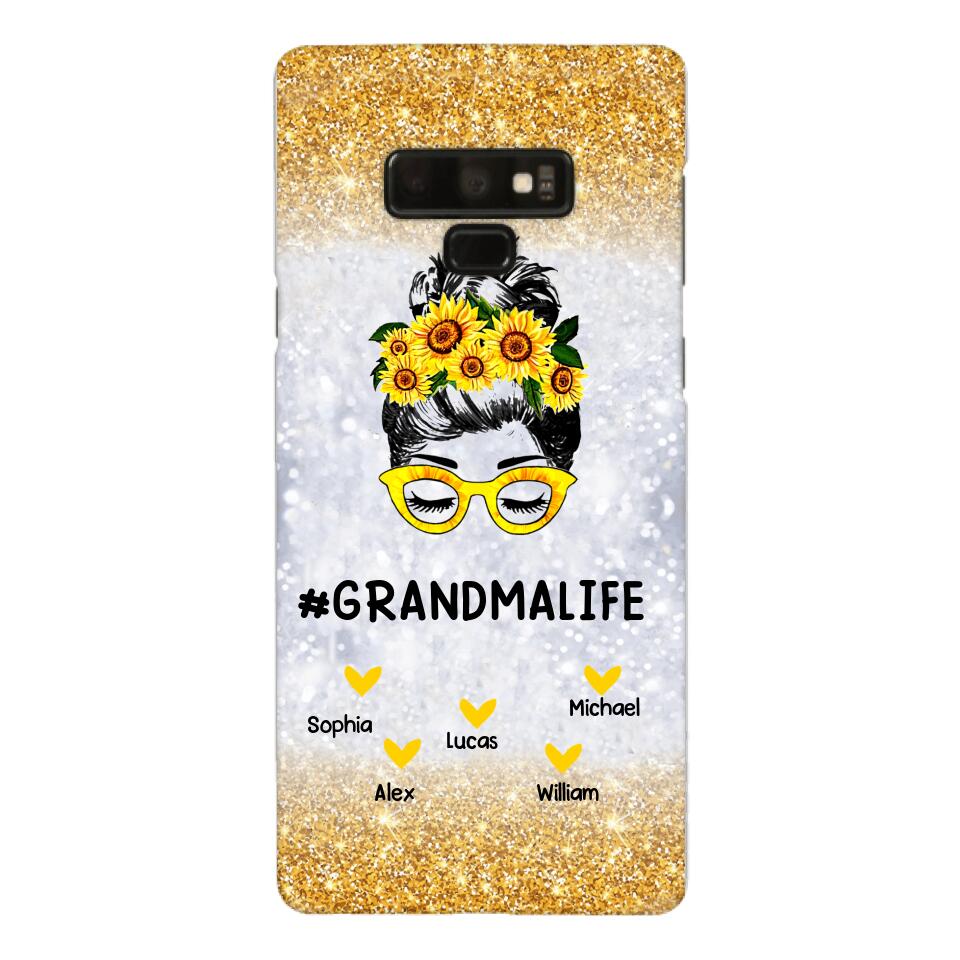 PERSONALIZED GRANDMA KID NAME SUNFLOWER PHONECASE QTTN2203