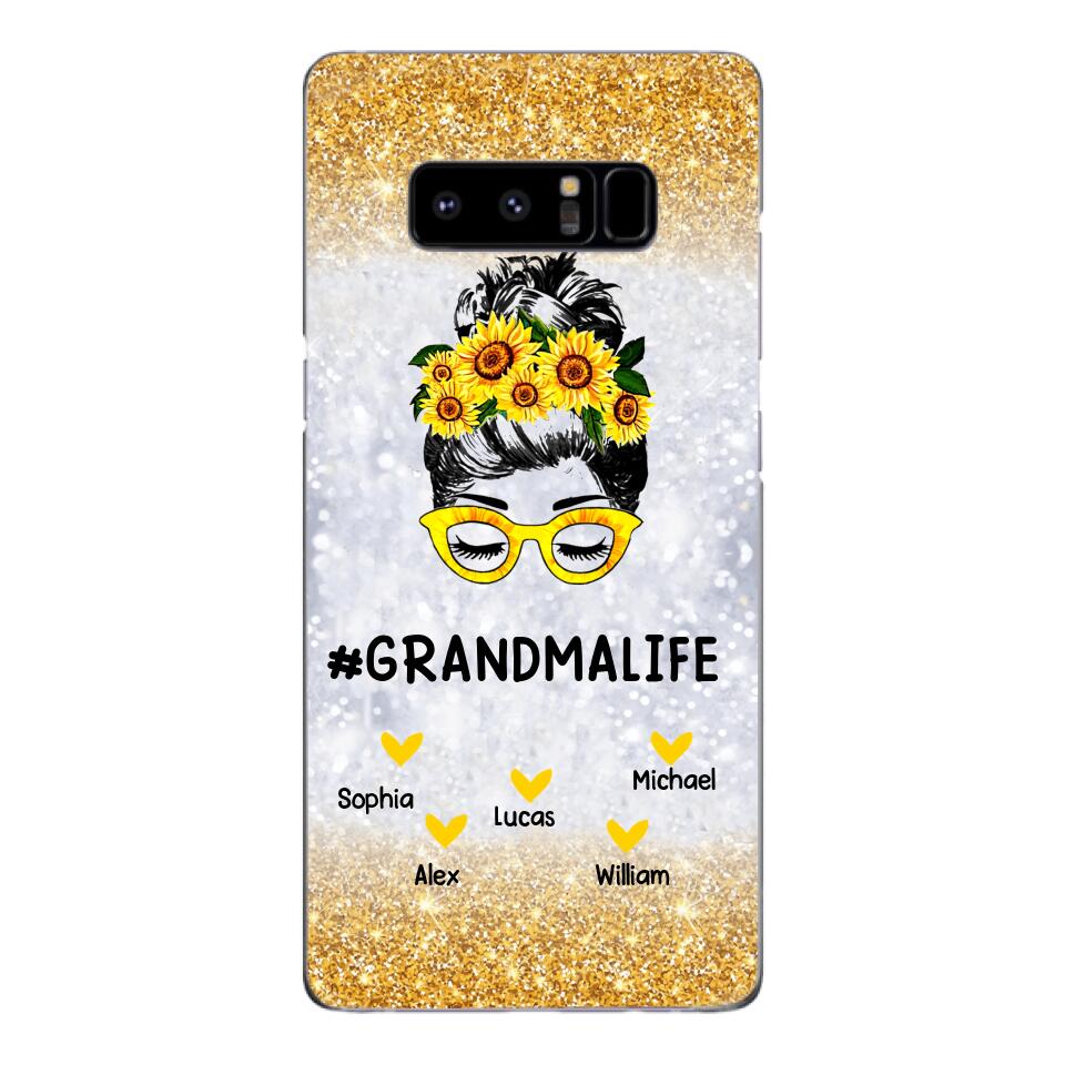 PERSONALIZED GRANDMA KID NAME SUNFLOWER PHONECASE QTTN2203