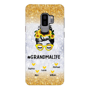 PERSONALIZED GRANDMA KID NAME SUNFLOWER PHONECASE QTTN2203