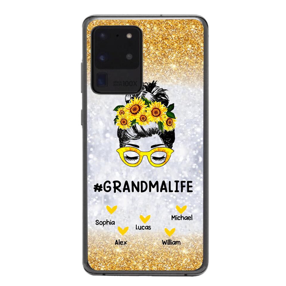 PERSONALIZED GRANDMA KID NAME SUNFLOWER PHONECASE QTTN2203