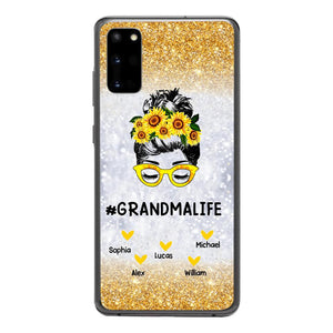 PERSONALIZED GRANDMA KID NAME SUNFLOWER PHONECASE QTTN2203