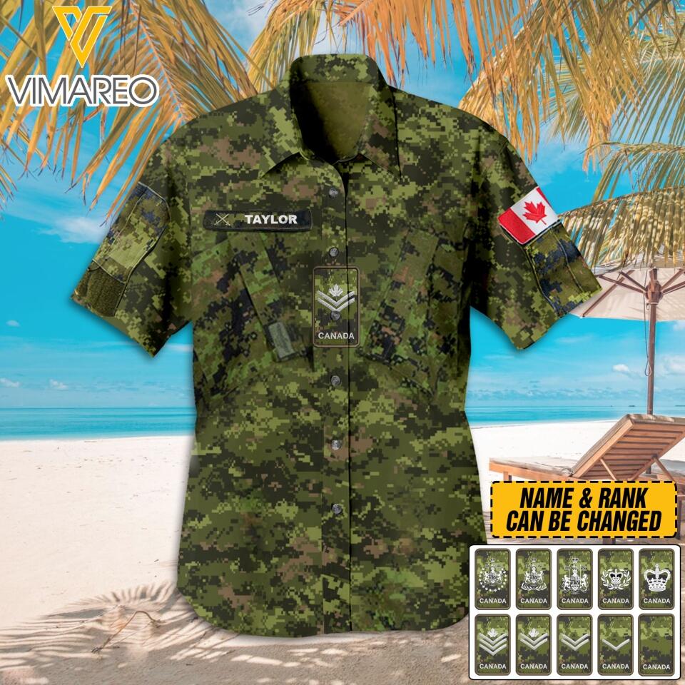 Personalized Canadian Soldier Camo Hawaii Shirt Printed 22MAR-DT22