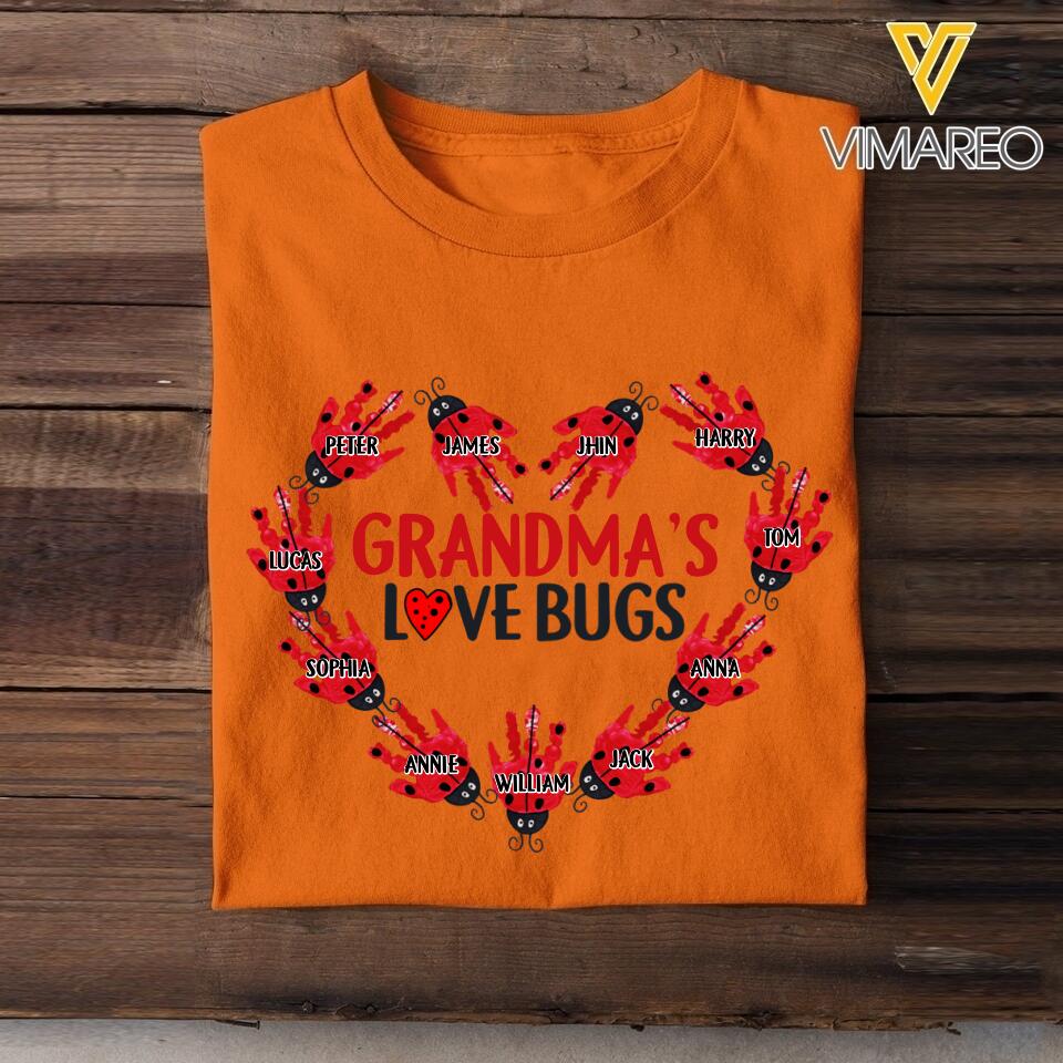 Personalized Grandma's Love Bugs Tshirt Printed 22MAR-HC23