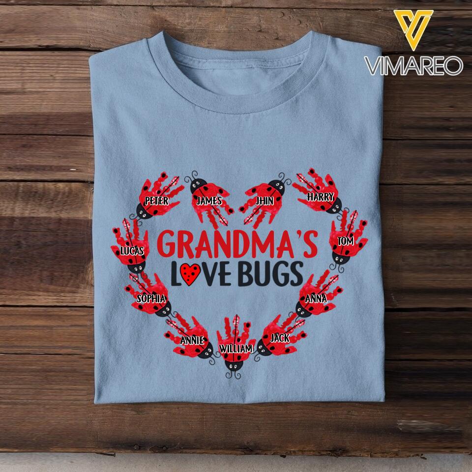 Personalized Grandma's Love Bugs Tshirt Printed 22MAR-HC23