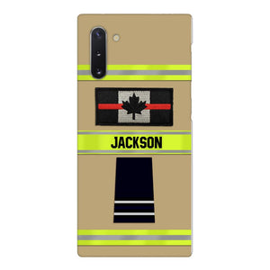 Personalized Canadian Firefighter Rank Phone Case Printed MTDT2403