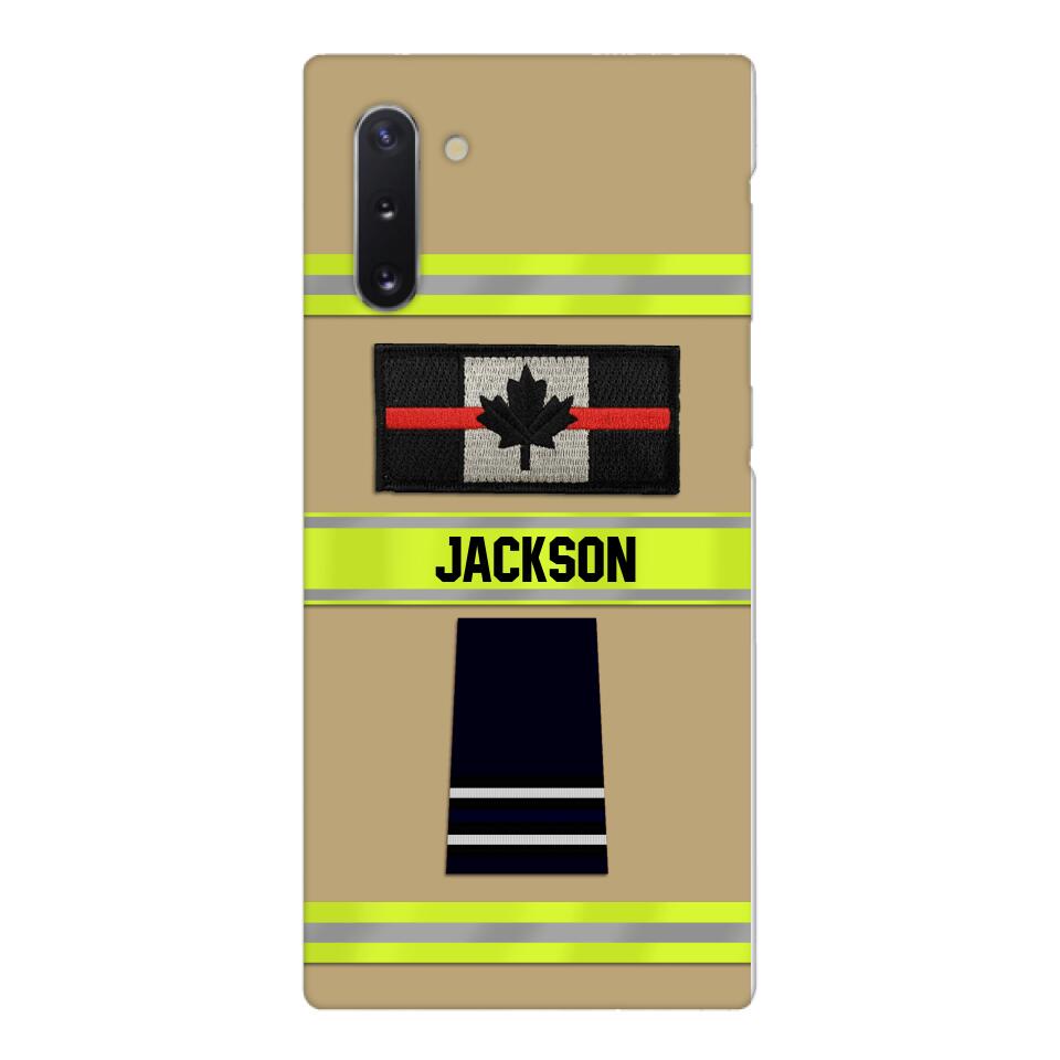 Personalized Canadian Firefighter Rank Phone Case Printed MTDT2403