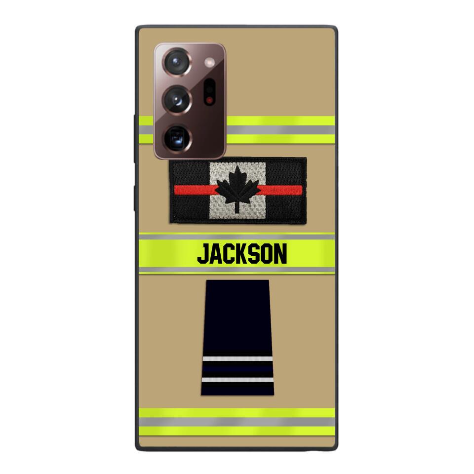 Personalized Canadian Firefighter Rank Phone Case Printed MTDT2403