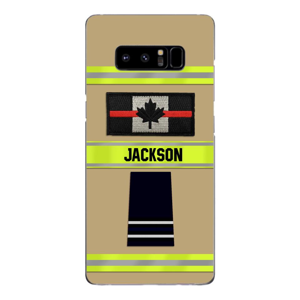 Personalized Canadian Firefighter Rank Phone Case Printed MTDT2403