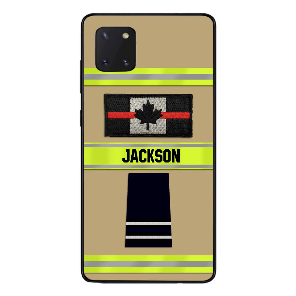 Personalized Canadian Firefighter Rank Phone Case Printed MTDT2403