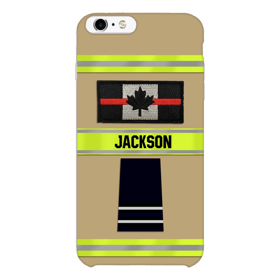 Personalized Canadian Firefighter Rank Phone Case Printed MTDT2403