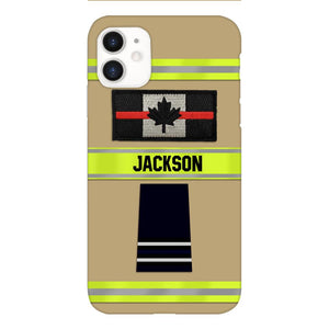 Personalized Canadian Firefighter Rank Phone Case Printed MTDT2403