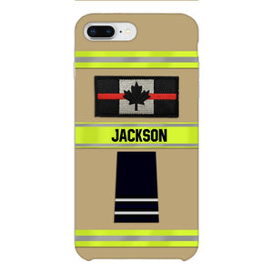 Personalized Canadian Firefighter Rank Phone Case Printed MTDT2403