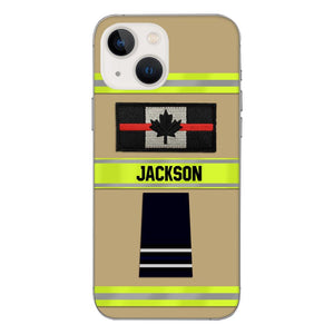 Personalized Canadian Firefighter Rank Phone Case Printed MTDT2403