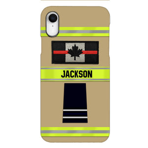 Personalized Canadian Firefighter Rank Phone Case Printed MTDT2403