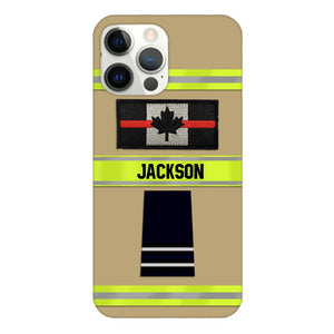 Personalized Canadian Firefighter Rank Phone Case Printed MTDT2403