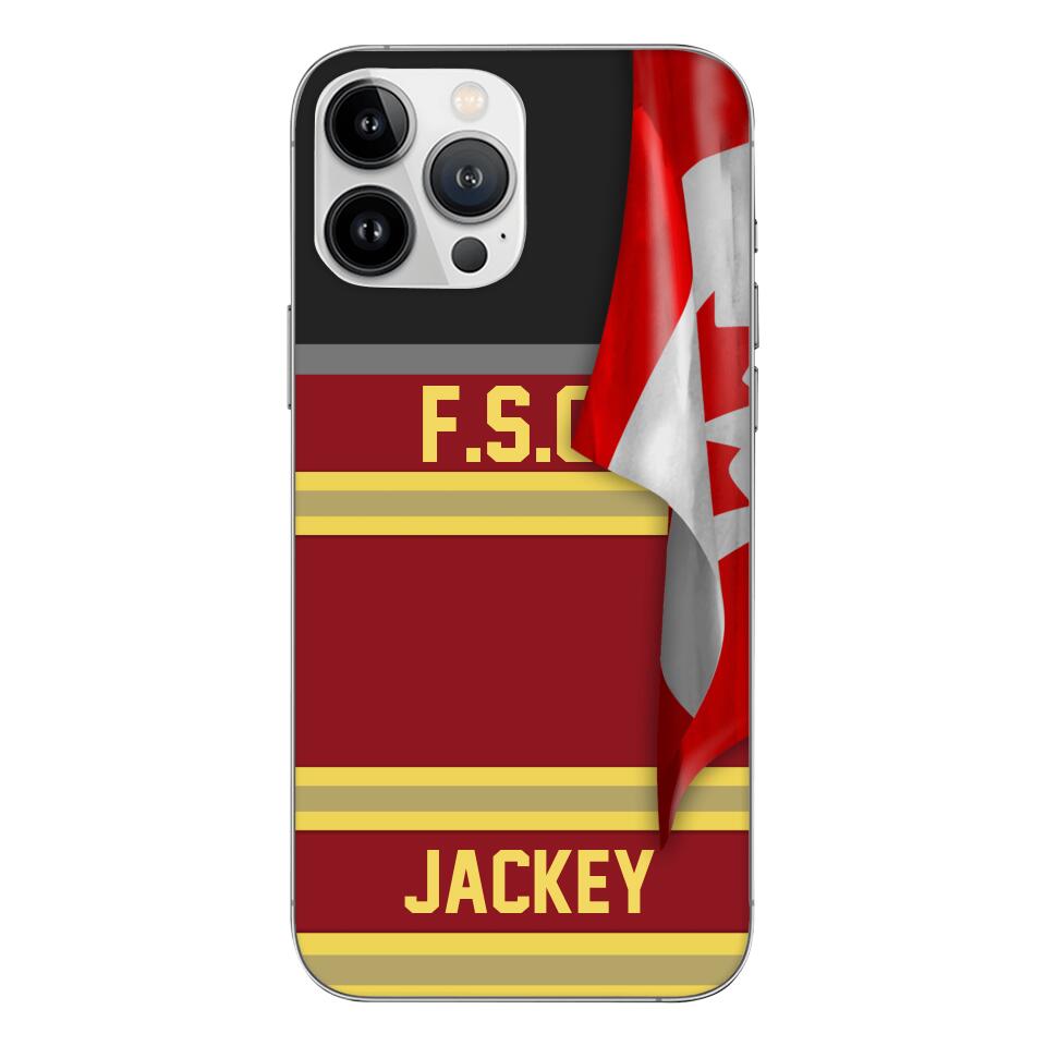 Personalized Canadian Firefighter Phone Case Printed 22MAR-HQ24