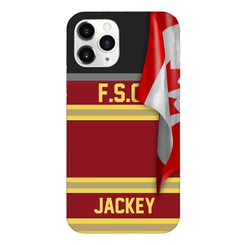 Personalized Canadian Firefighter Phone Case Printed 22MAR-HQ24