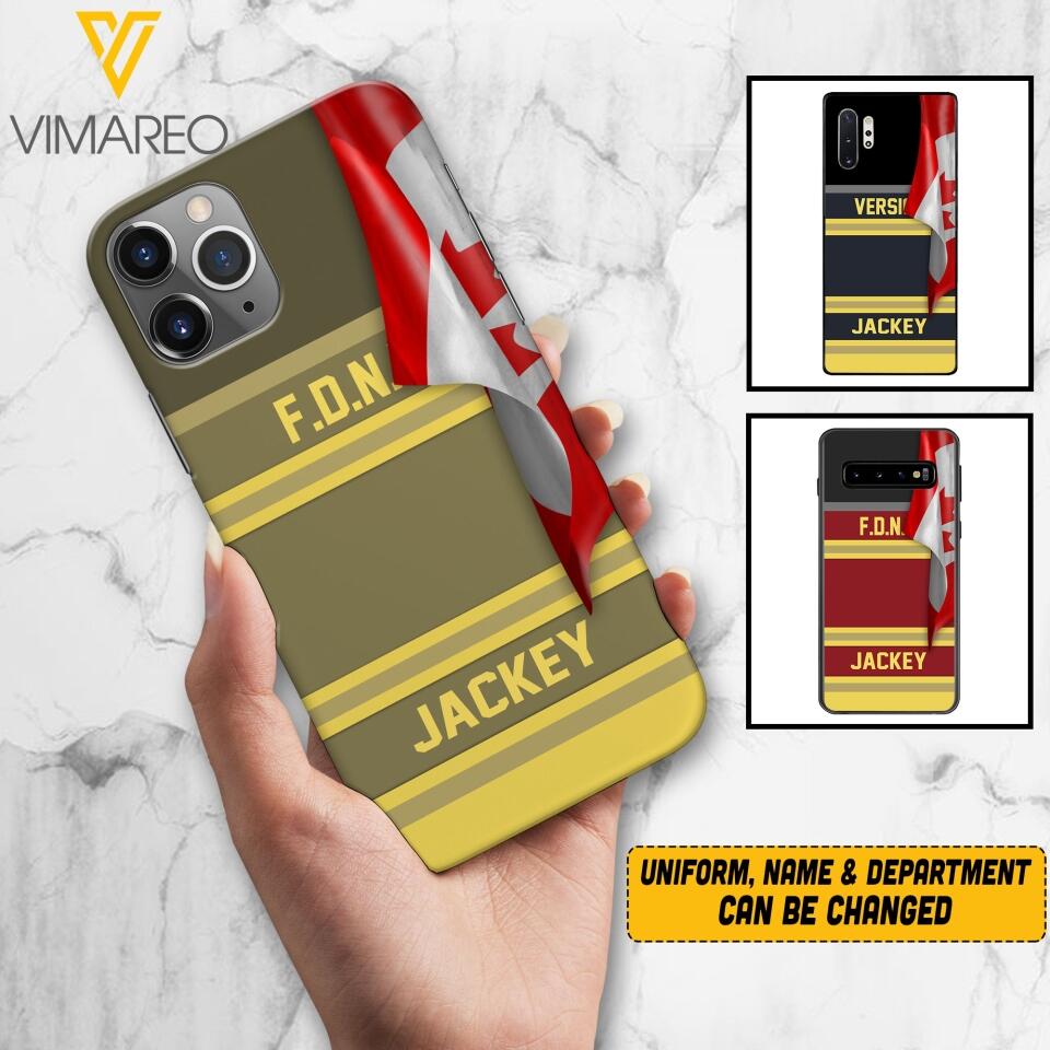 Personalized Canadian Firefighter Phone Case Printed 22MAR-HQ24