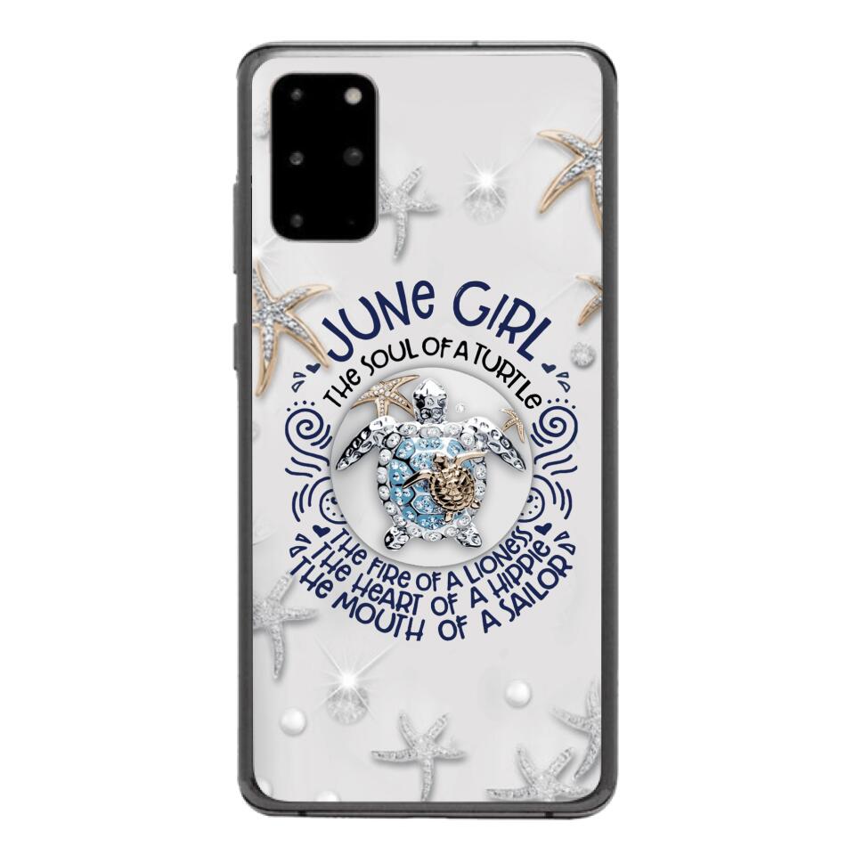 PERSONALIZED JUNE TURTLE GIRL PHONECASE QTTQ2603
