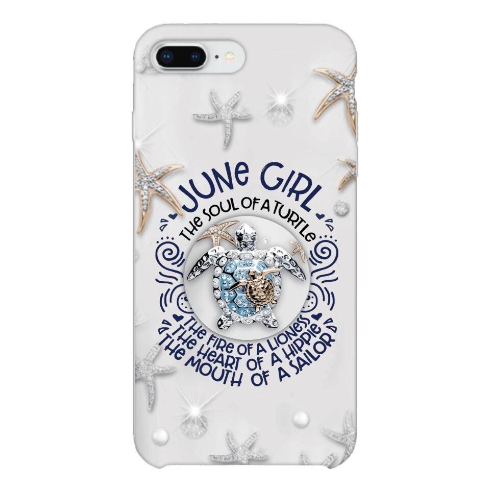 PERSONALIZED JUNE TURTLE GIRL PHONECASE QTTQ2603
