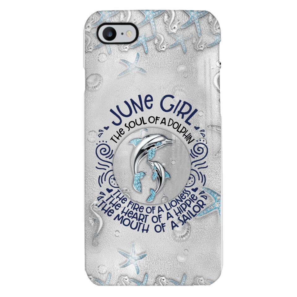 PERSONALIZED JUNE DOLPHIN GIRL PHONECASE QTTQ2603
